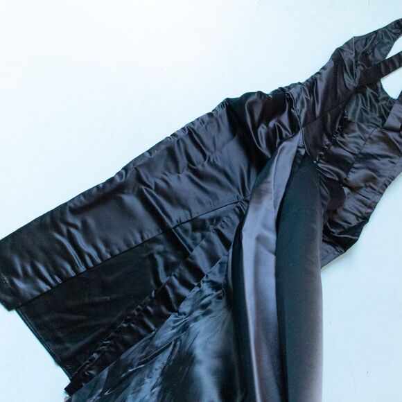 Jessica McClintock Vintage Y2K Black Beaded Halter Fitted Formal Gown Size 12 - Picture 12 of 13